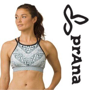 Prana | Black and White Aztec Boost Bra | Size Extra Small